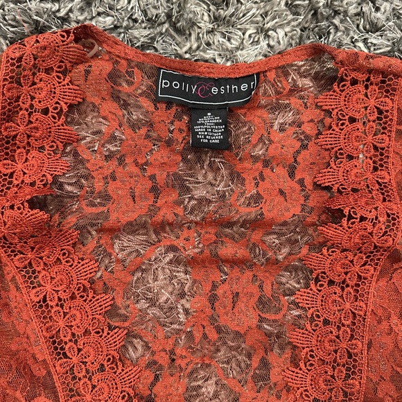 POLLY & ESTHER Lace Kimono Cardigan - Picture 3 of 6